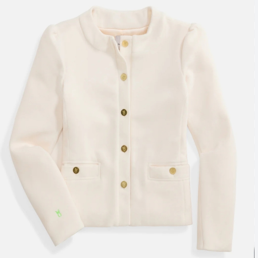 Dudley Stephens Diana Button Front Jacket Women's Size XL Cream Fleece Sold Out - Picture 2 of 9